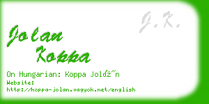 jolan koppa business card